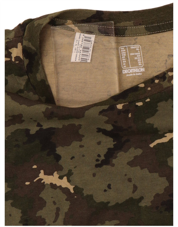 Decathlon T-Shirt Homme Top XL Kaki Camouflage