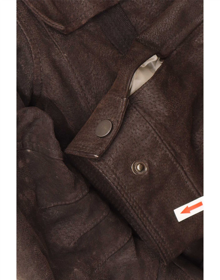 Conbipel Veste en Cuir Sherpa Homme IT 50 Grand Cuir Marron