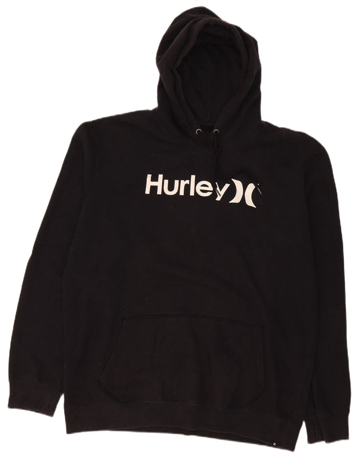 Hurley Pull à capuche graphique pour homme XL Noir Polyester