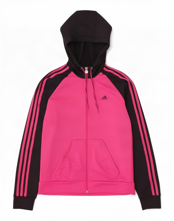Adidas Pull à capuche zippé pour femme UK 10 Petit Rose Colorblock Polyester