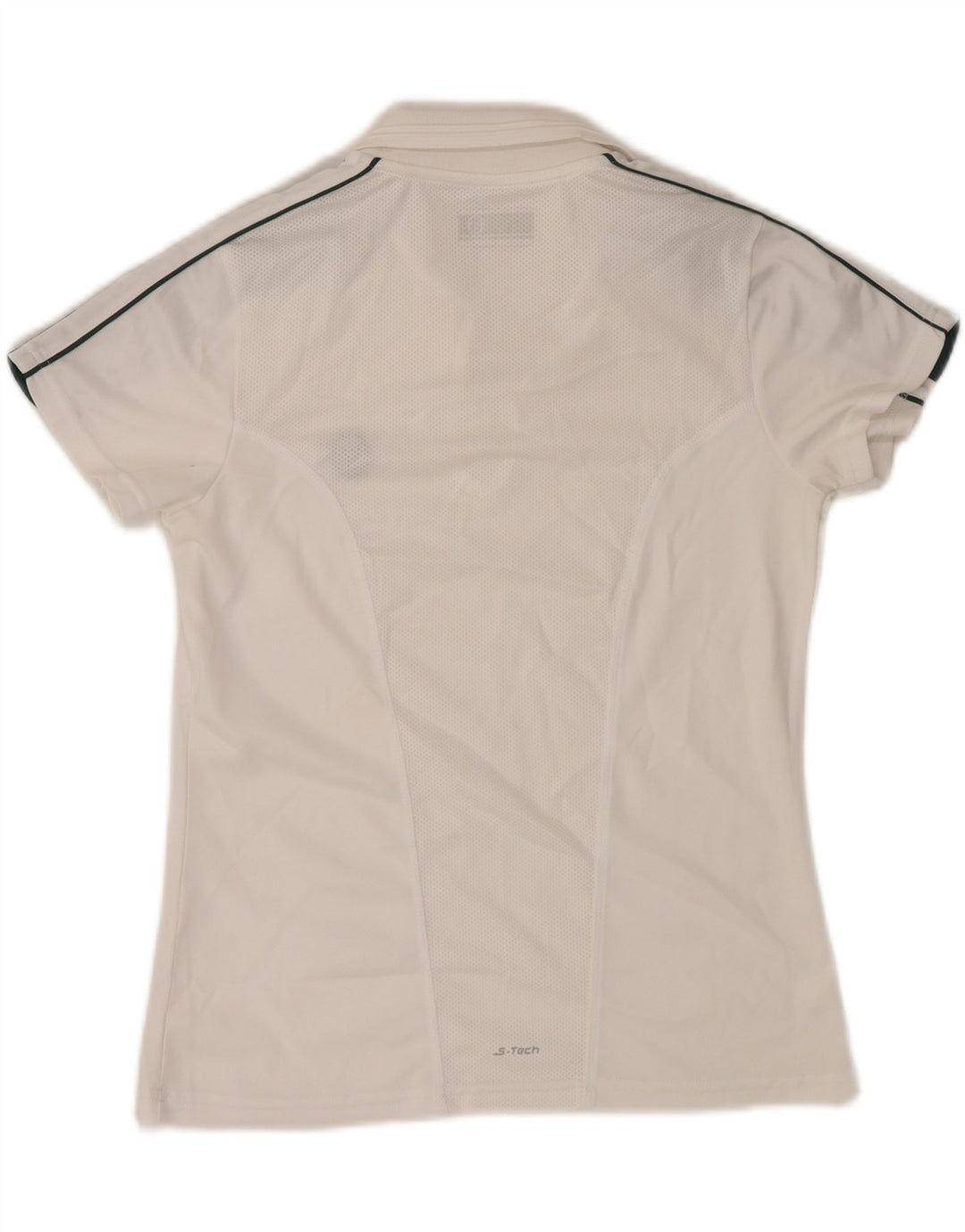 SERGIO TACCHINI Polo Femme UK 12 Medium Blanc Colorblock