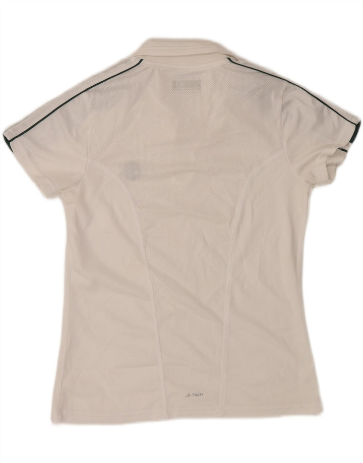 SERGIO TACCHINI Polo Femme UK 12 Medium Blanc Colorblock