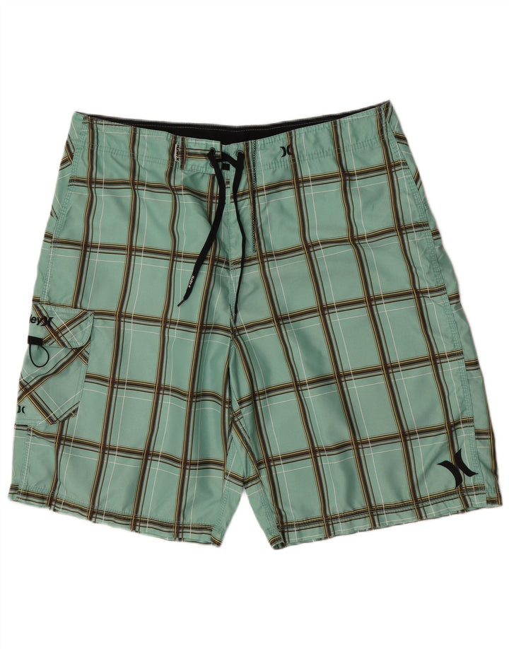 Hurley Short de Bain Homme Grand Carreau Vert Polyester