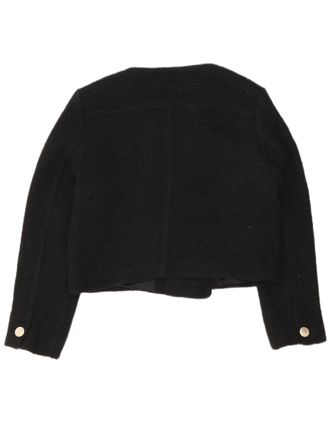 Reiss Veste boléro à double boutonnage pour femme UK 12 Acrylique noir moyen