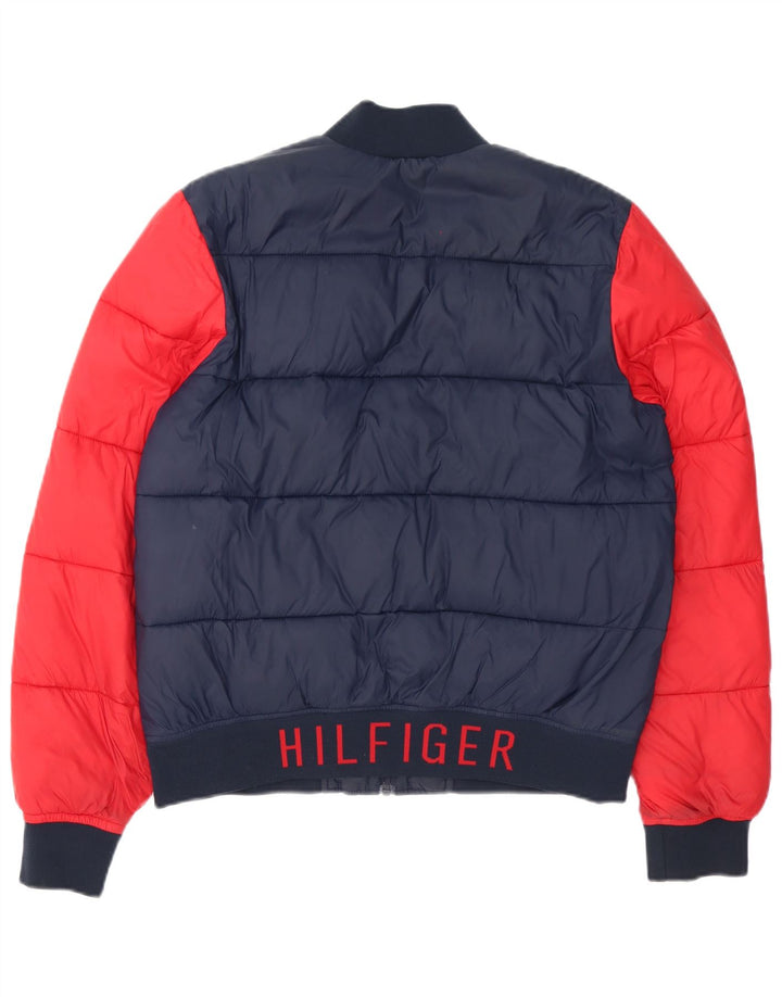 Tommy Hilfiger Veste matelassée pour homme UK 36 Small Bleu marine Colourblock