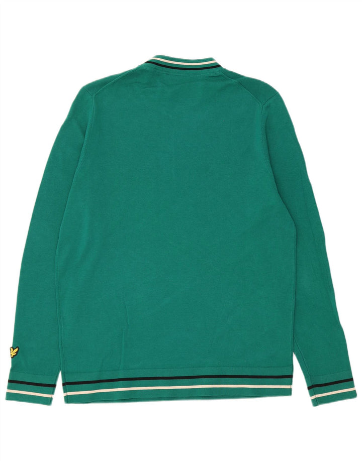 Lyle & Scott Pull à col rond coupe régulière pour homme en coton vert moyen