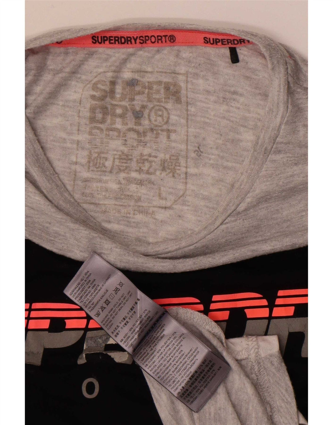 Superdry Haut T-Shirt Graphique Homme Gris Colorblock Polyester