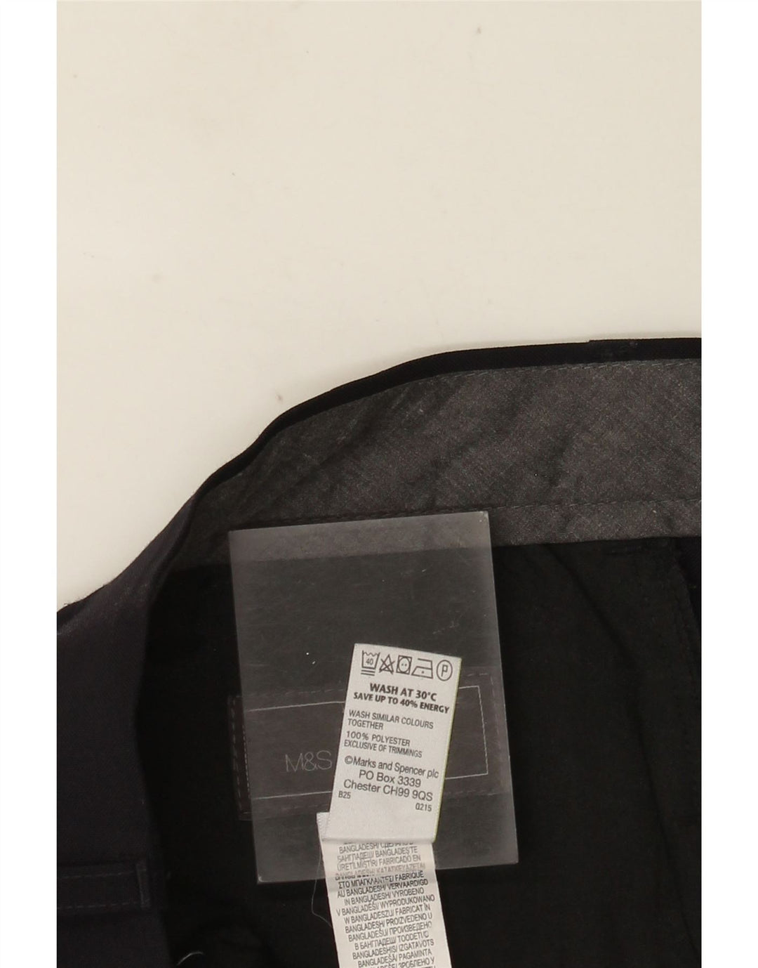 MARKS & SPENCER Pantalon de Costume Coupe Regular Homme W36 L33 Bleu Marine Polyester