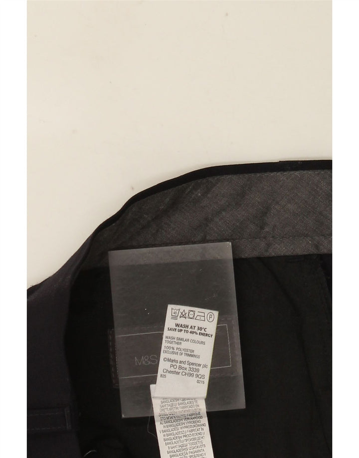 MARKS & SPENCER Pantalon de Costume Coupe Regular Homme W36 L33 Bleu Marine Polyester