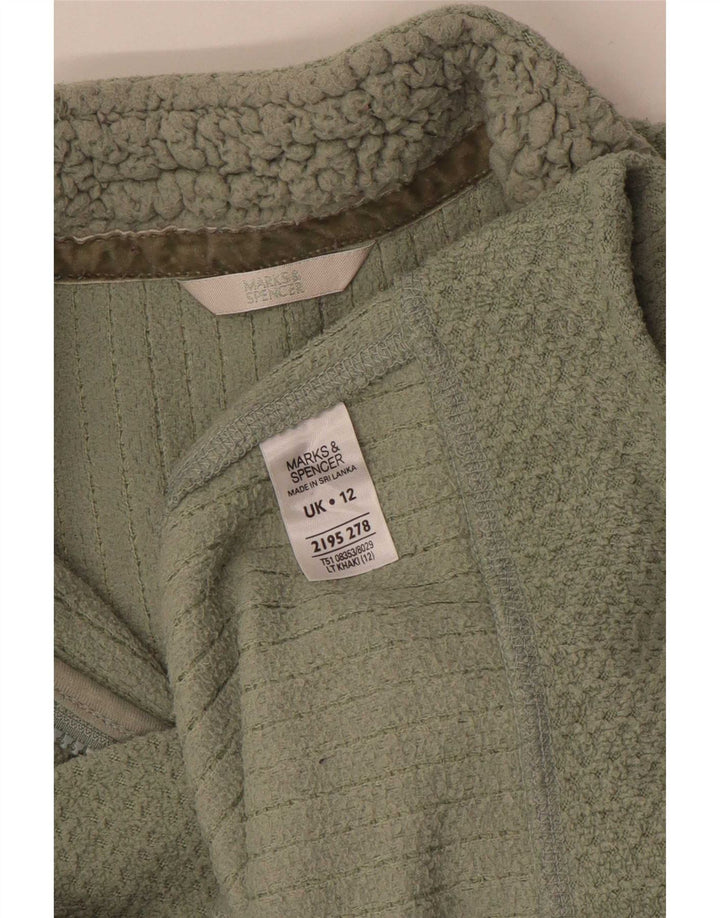 Marks & Spencer Sweat-shirt à col zippé pour femme UK 12 Kaki moyen