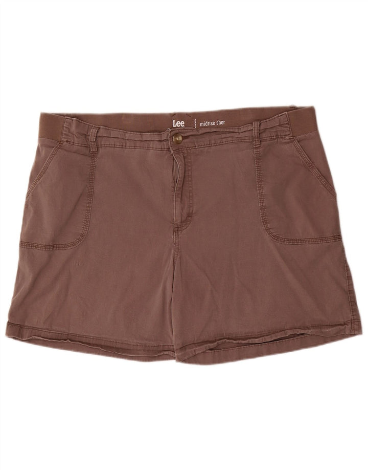 LEE Short chino Riders taille moyenne pour femme US 22 3XL W44 Coton marron