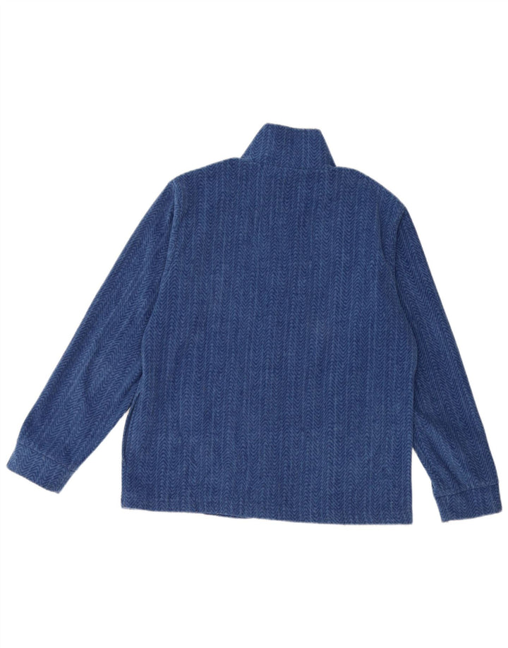 CANADA LOGAN Veste Polaire Femme UK 16 Grand Bleu Chevrons Polyester