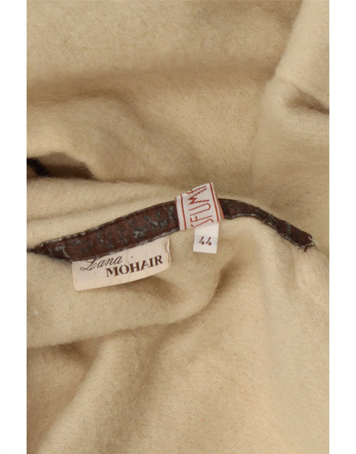 vintage Femme Manteau Cape Oversize IT 44 Laine Beige Moyen