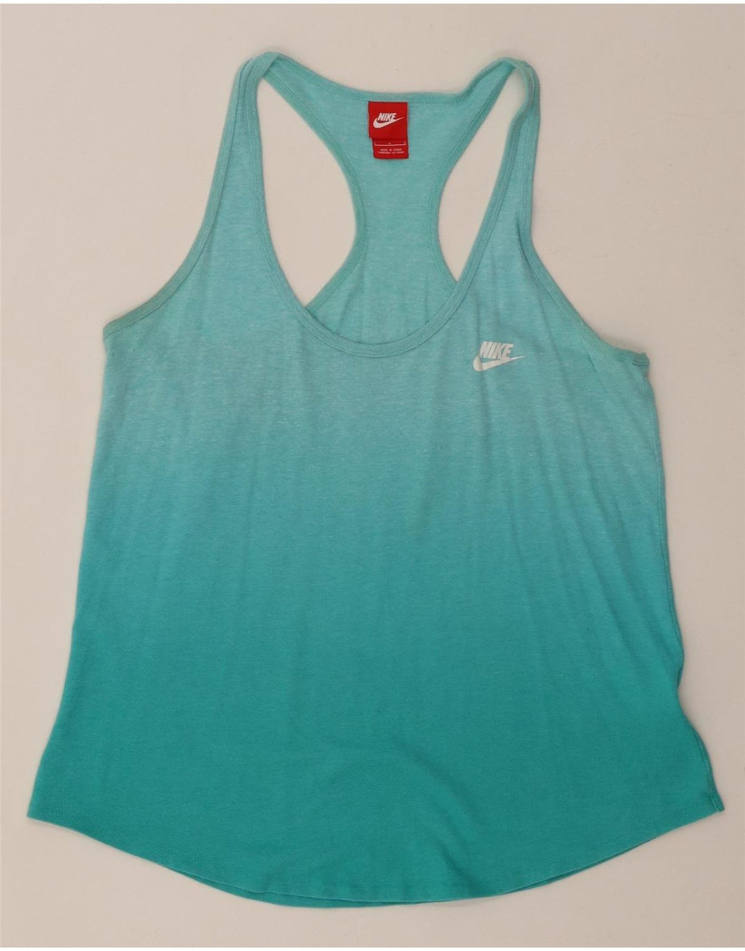 Nike Débardeur Femme UK 14 Grand Coton Colorblock Turquoise