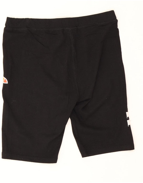 Ellesse Short de sport graphique pour femme UK 14 en coton noir moyen