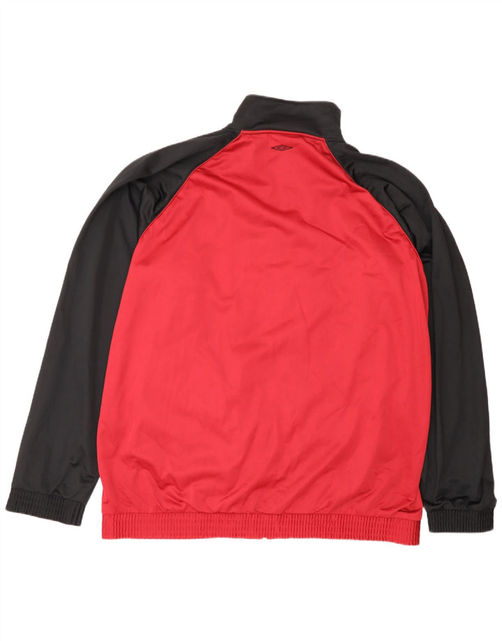 Umbro Veste de survêtement pour homme UK 47/49 2XL Rouge Colorblock Polyester