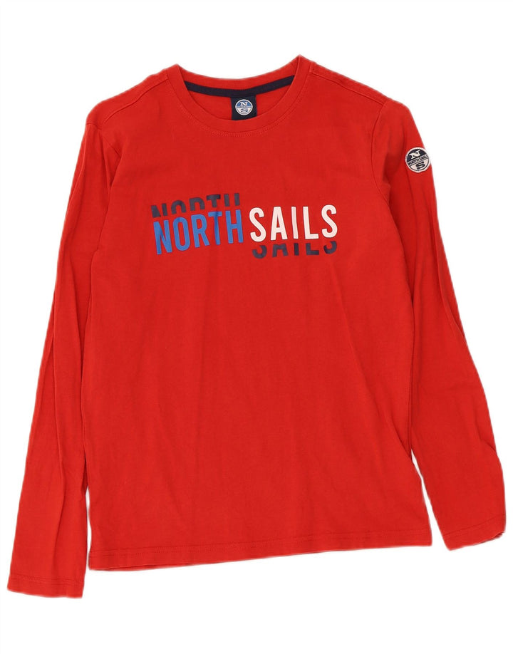 North Sails Haut graphique à manches longues pour garçon 11-12 ans Rouge Coton