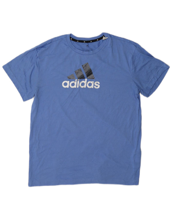 Adidas Femmes Aeroready Graphic T-Shirt Top UK 12/14 Bleu Moyen Polyester