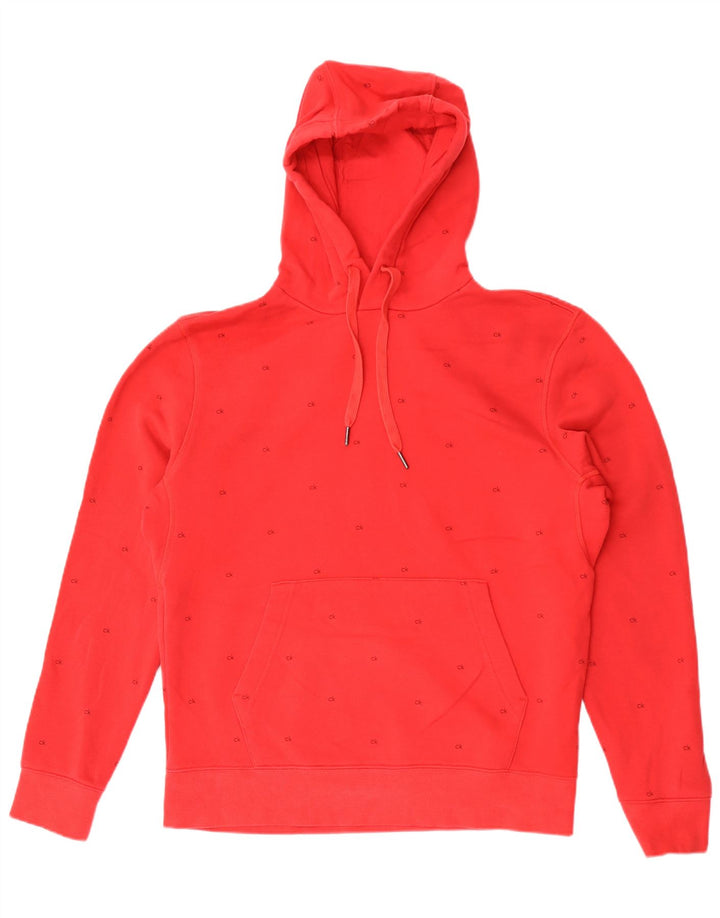 Calvin Klein Pull à Capuche Graphique Homme Rouge Moyen Coton
