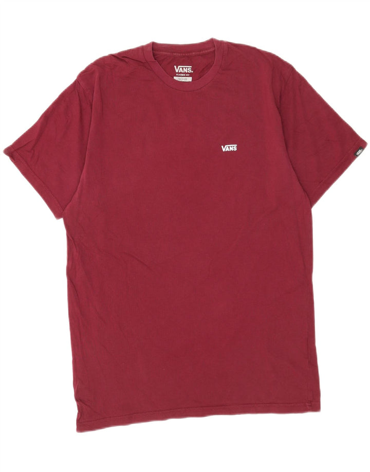 Vans T-shirt coupe classique pour homme en coton bordeaux moyen