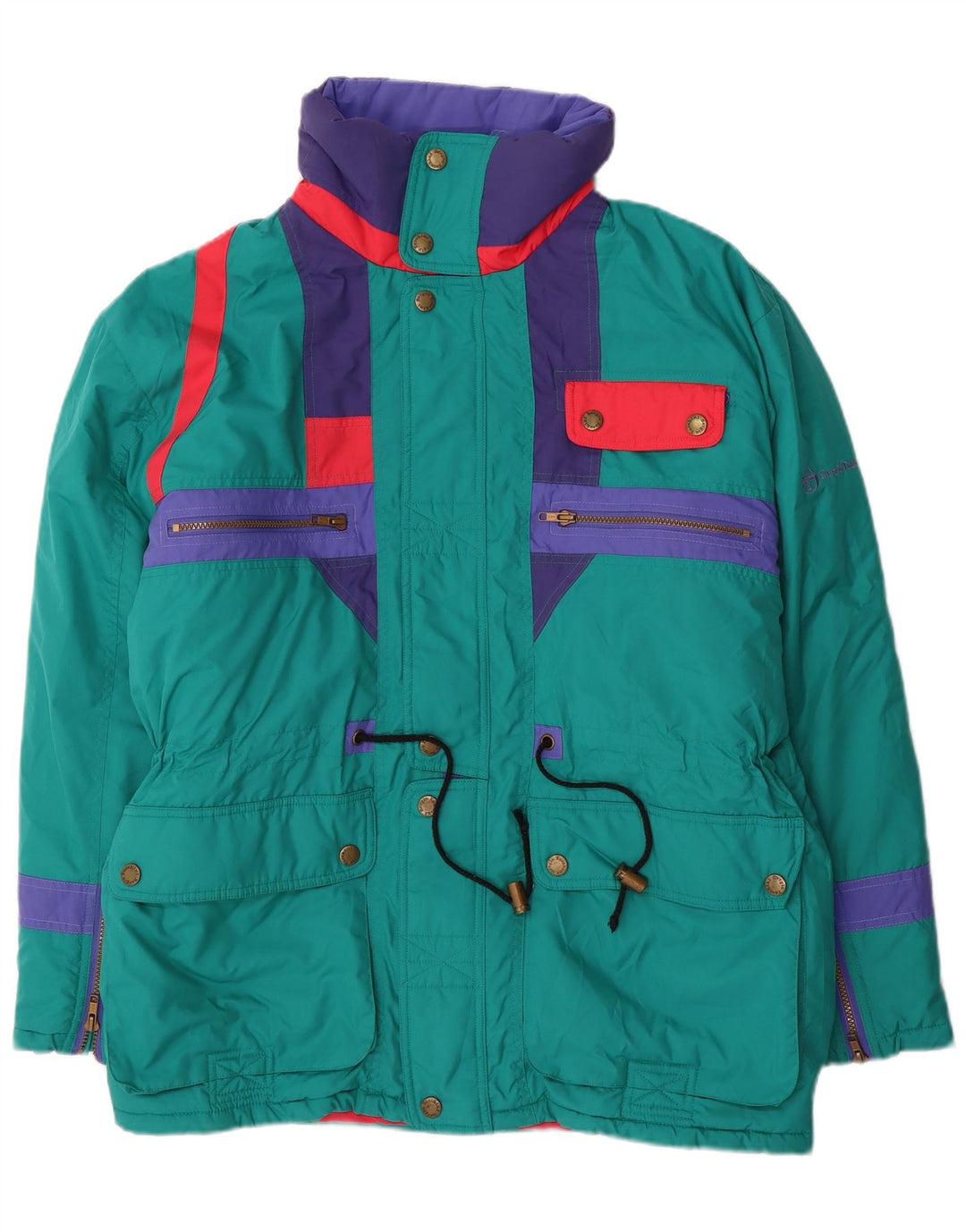 Sergio Tacchini Veste de ski pour homme UK 38 Bleu moyen Polyester colour block