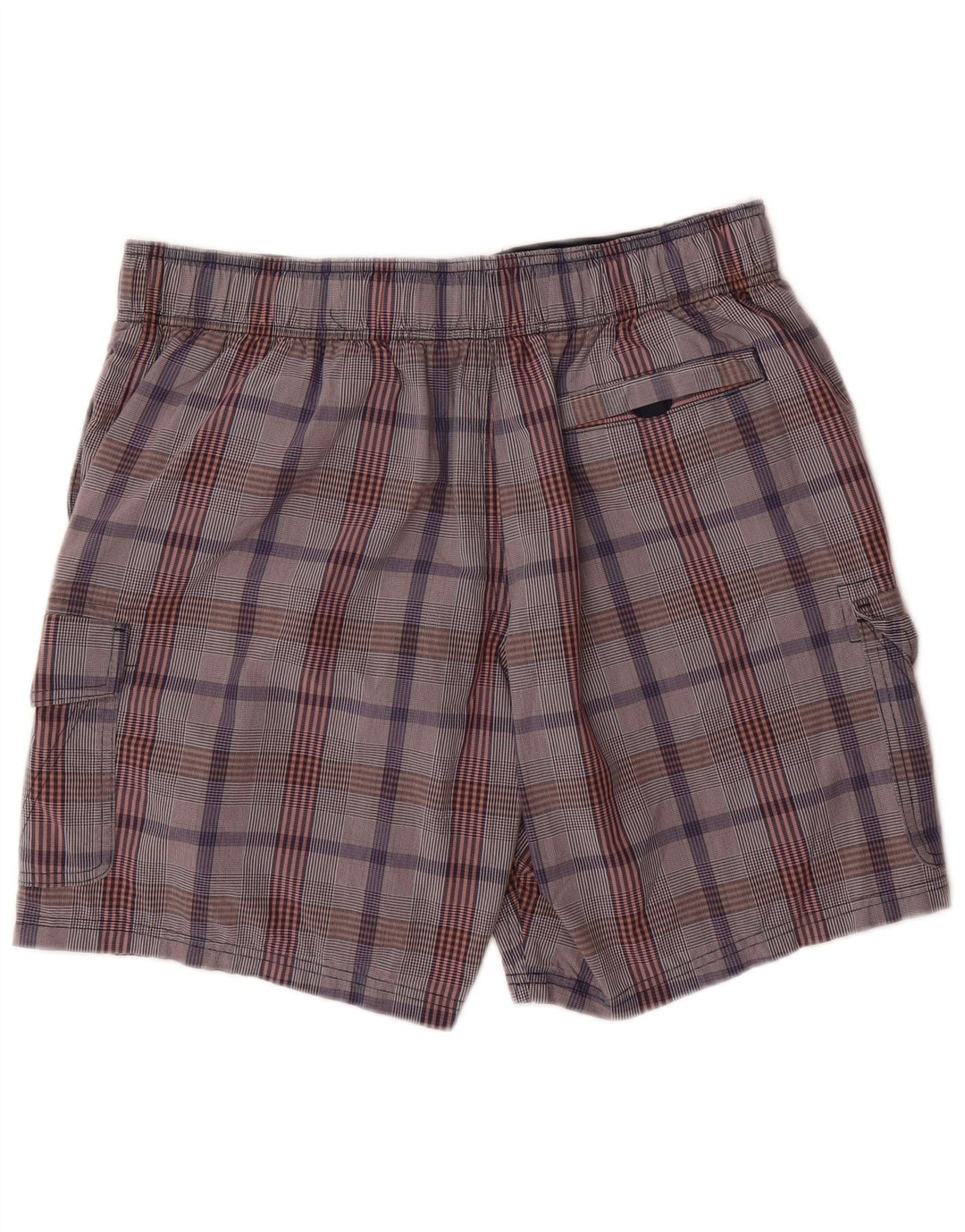 Marks & Spencer Short de bain cargo pour homme en coton à carreaux gris grand