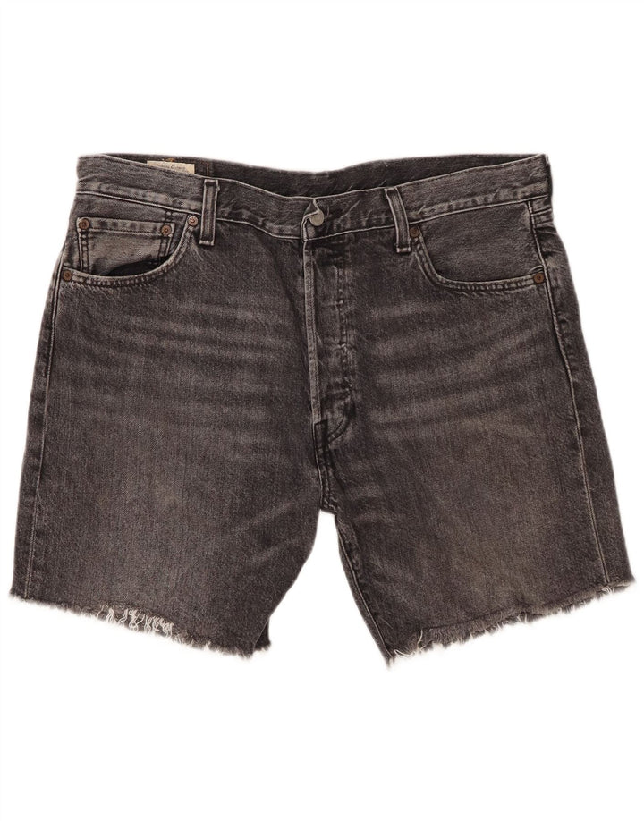Levi's Short en Jean 501 Homme W36 Large Gris Coton