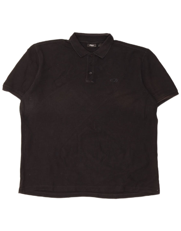 Fila Polo à manches courtes coupe régulière pour homme XL Noir