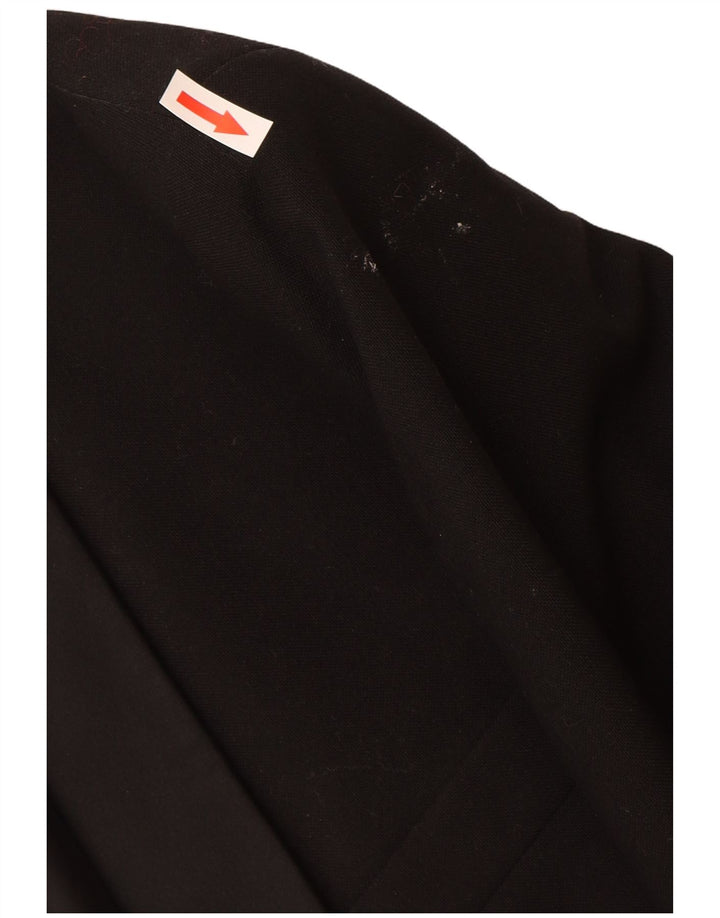 vintage Homme 1 Bouton Blazer Veste EU 50 Grande Laine Noire Noire