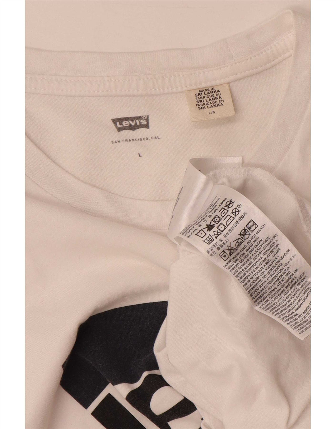 Levi's T-Shirt Graphique Homme Blanc Large Coton