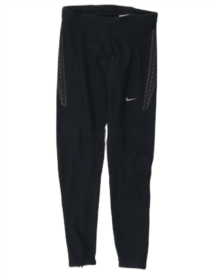 Nike Legging Dri Fit pour femme UK 12 Polyester géométrique bleu marine moyen