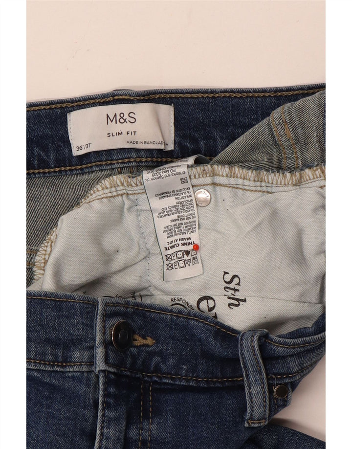 Marks & Spencer Jean Slim Homme W36 L31 Bleu Coton