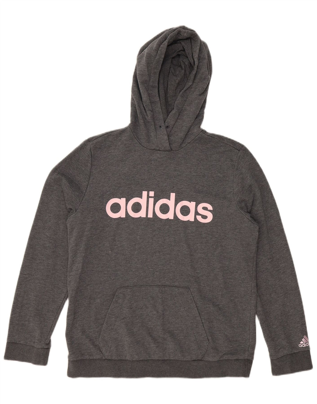 ADIDAS Pull à capuche graphique pour femme UK 16/18 Large Gris Polyester