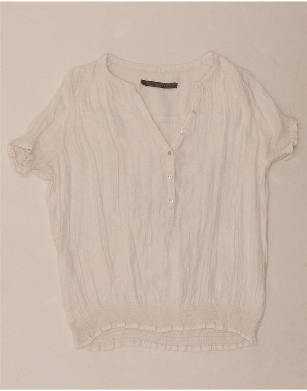 Zara Chemisier Femme UK 16 Large Blanc
