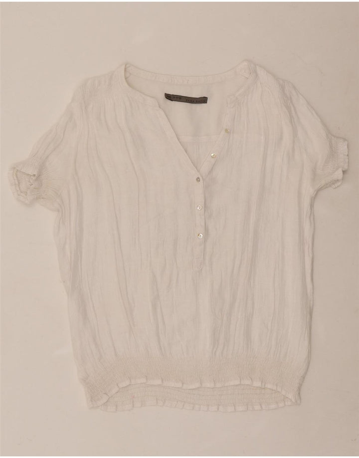 Zara Chemisier Femme UK 16 Large Blanc