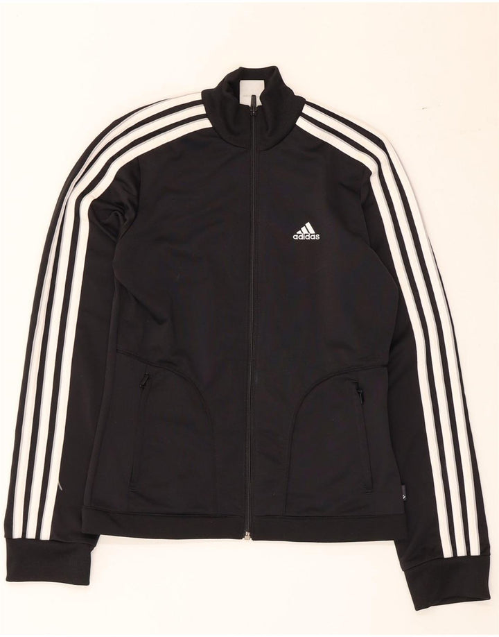 Adidas Veste de survêtement pour femme UK 8 Small Noir Colourblock Polyester