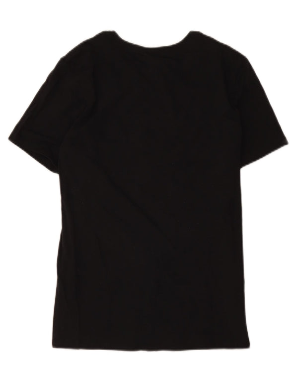 Nike T-shirt graphique pour femme UK 12 en coton noir moyen