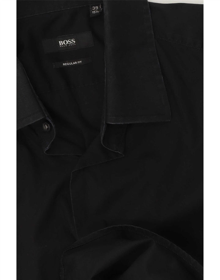 Hugo Boss Chemise coupe régulière pour homme Taille 39 15 1/2 Noir moyen