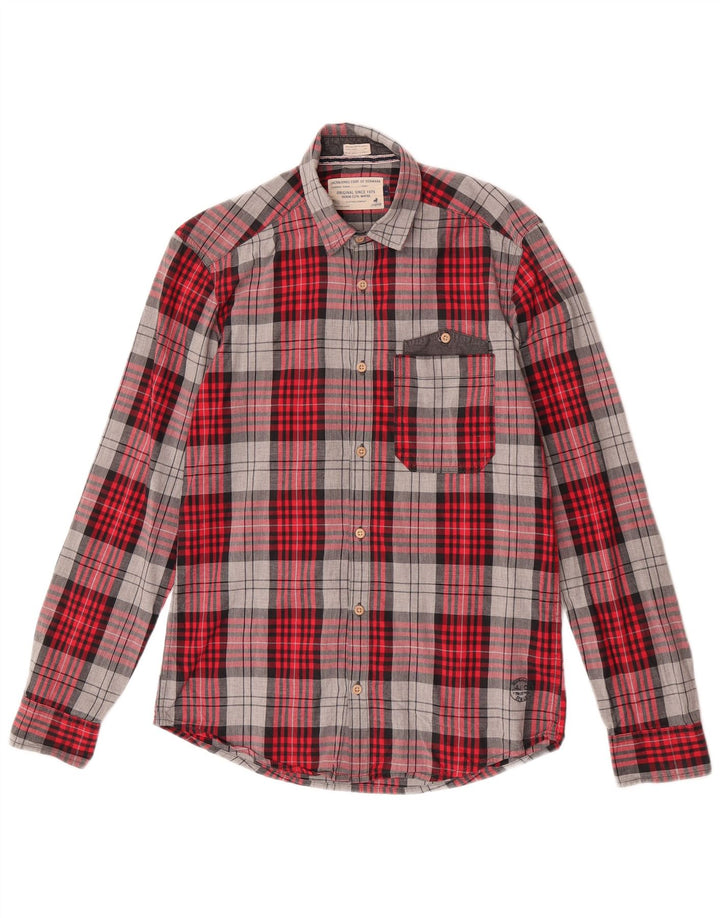 Jack & Jones Chemise en flanelle pour homme en coton à petits carreaux rouges