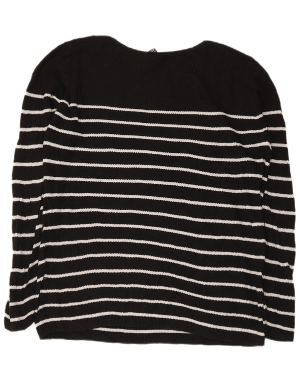 Gap Pull Col Bateau Femme UK 18 XL Coton Rayé Noir