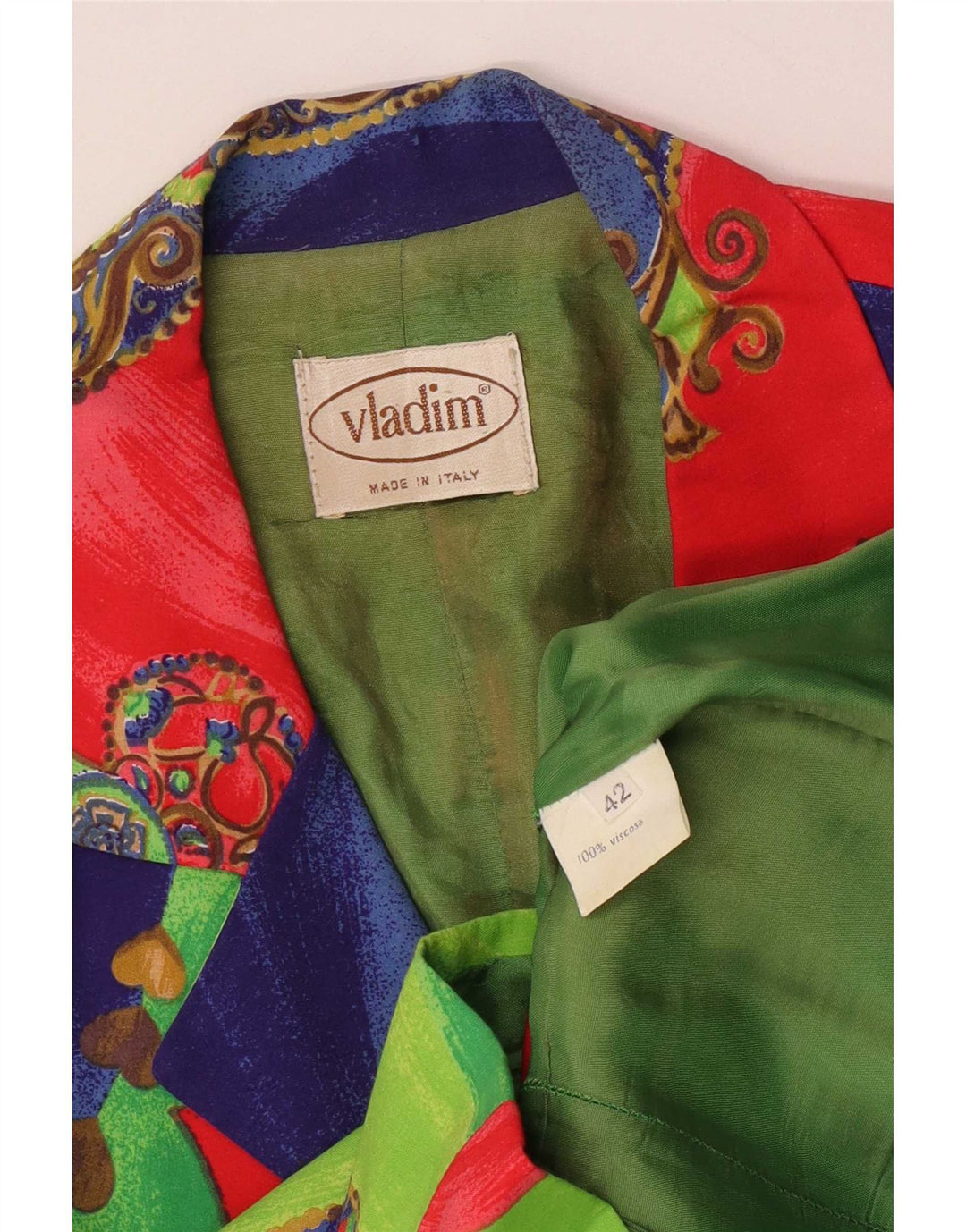 Veste Blazer Femme Vintage IT 42 Patchwork Multicolore Moyen