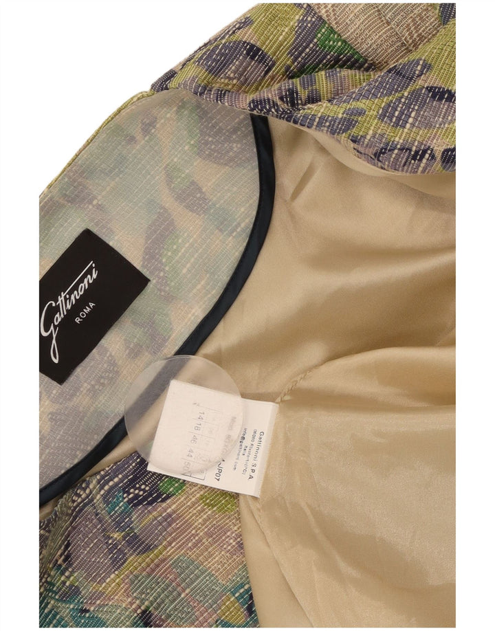Gattinoni Veste Blazer Ouverte Femme UK 18 XL Multicolore Floral