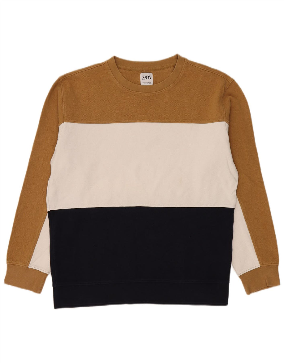 Zara Homme Sweatshirt Jumper Large Multicolore Colourblock Coton