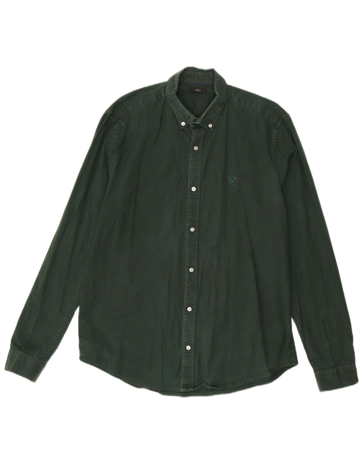 M&CO Chemise Homme Large Vert Coton