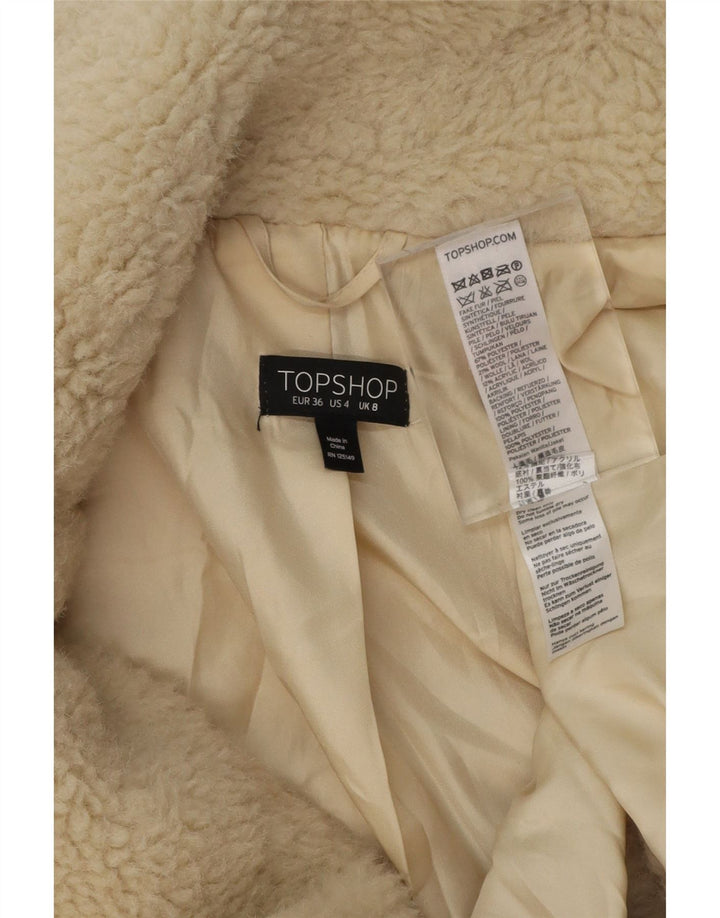TOPSHOP Womens Oversized Teddy Bear Overcoat UK 8 Small Beige Polyester Vintage Topshop and Second-Hand Topshop from Messina Hembry 