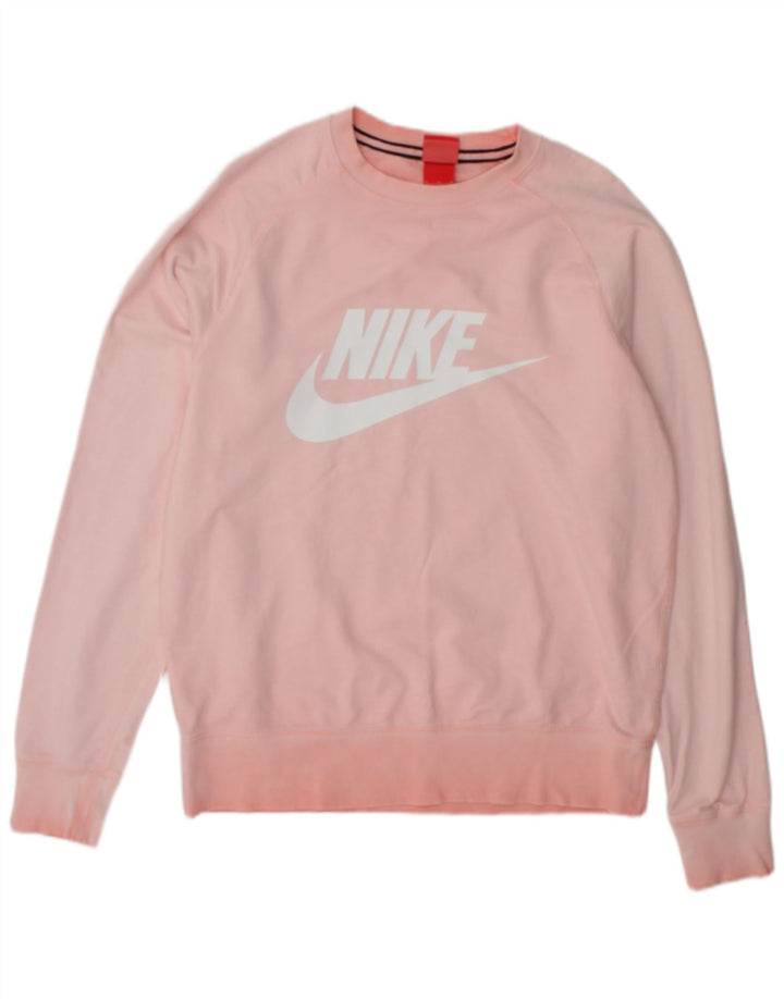 Nike Sweat-shirt graphique pour femme UK 14 en coton rose moyen