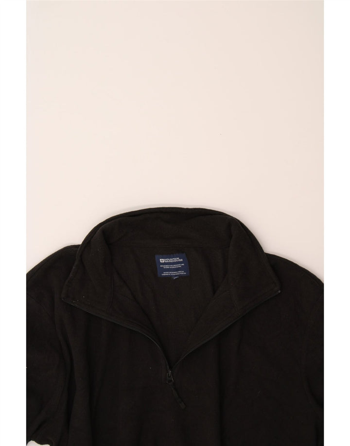 MOUNTAIN WAREHOUSE Mens Zip Neck Fleece Jumper XL Black Polyester Vintage Mountain Warehouse and Second-Hand Mountain Warehouse from Messina Hembry 
