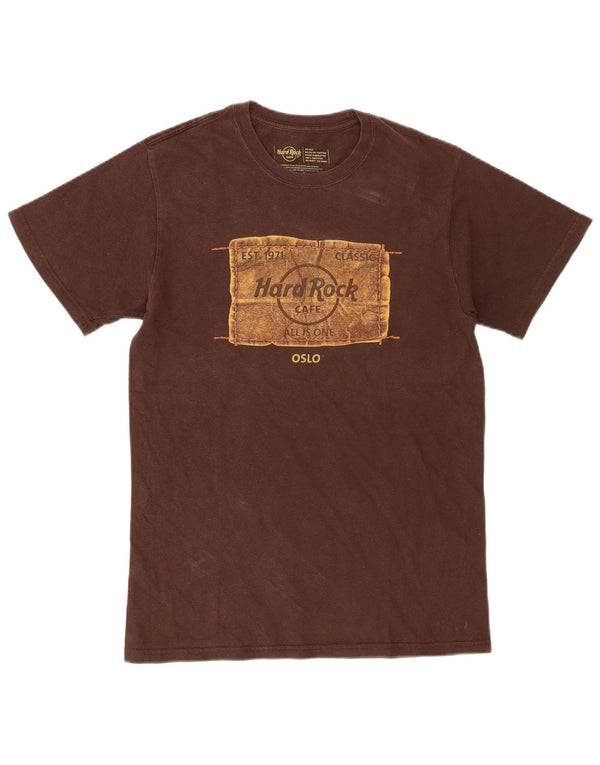 Hard Rock Cafe Hommes Oslo T-Shirt Graphique Haut Petit Coton Marron
