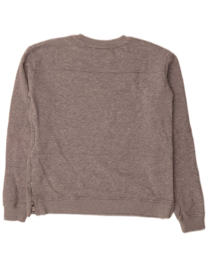 Zara Womens Trafaluc Sweat-shirt surdimensionné UK 10 Petit Gris Moucheté