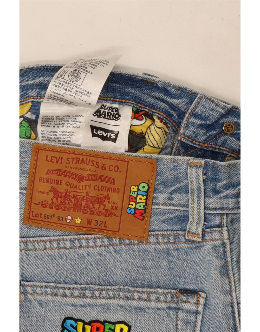 Levi's Short en Jean 501 W32 Homme Bleu Moyen Coton